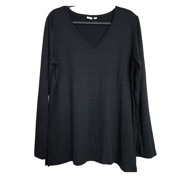 GAP Sweaters - Gap Womens Pullover V-Neck Sweater Size XL Black Lightweight Split Seams